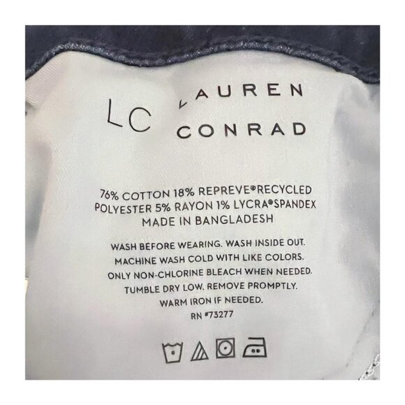 LC Lauren Conrad Womens Super High Waisted Dark Wash Wide Flare Jeans Sz 12 NWT - Picture 5 of 8